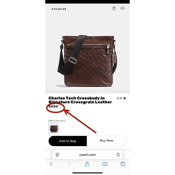 Coach Mens Charles Tech Crossbody In Signature Crossgrain Leather 72221 Mahogany - Picture 2 of 10